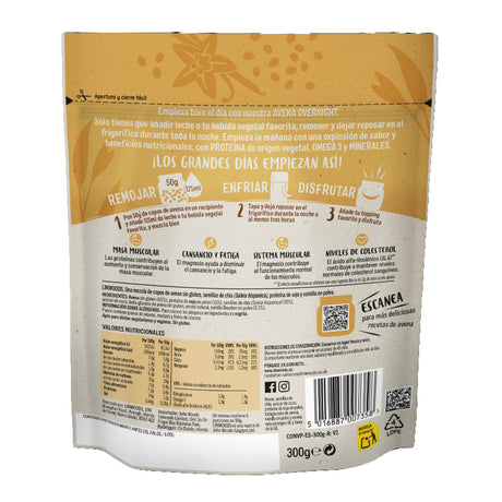 Overnight Proteína Vainilla · Linwoods · 300 gramos