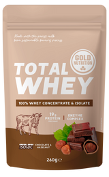 Total Whey Chocolate-Avellana · Gold Nutrition · 260 gramos