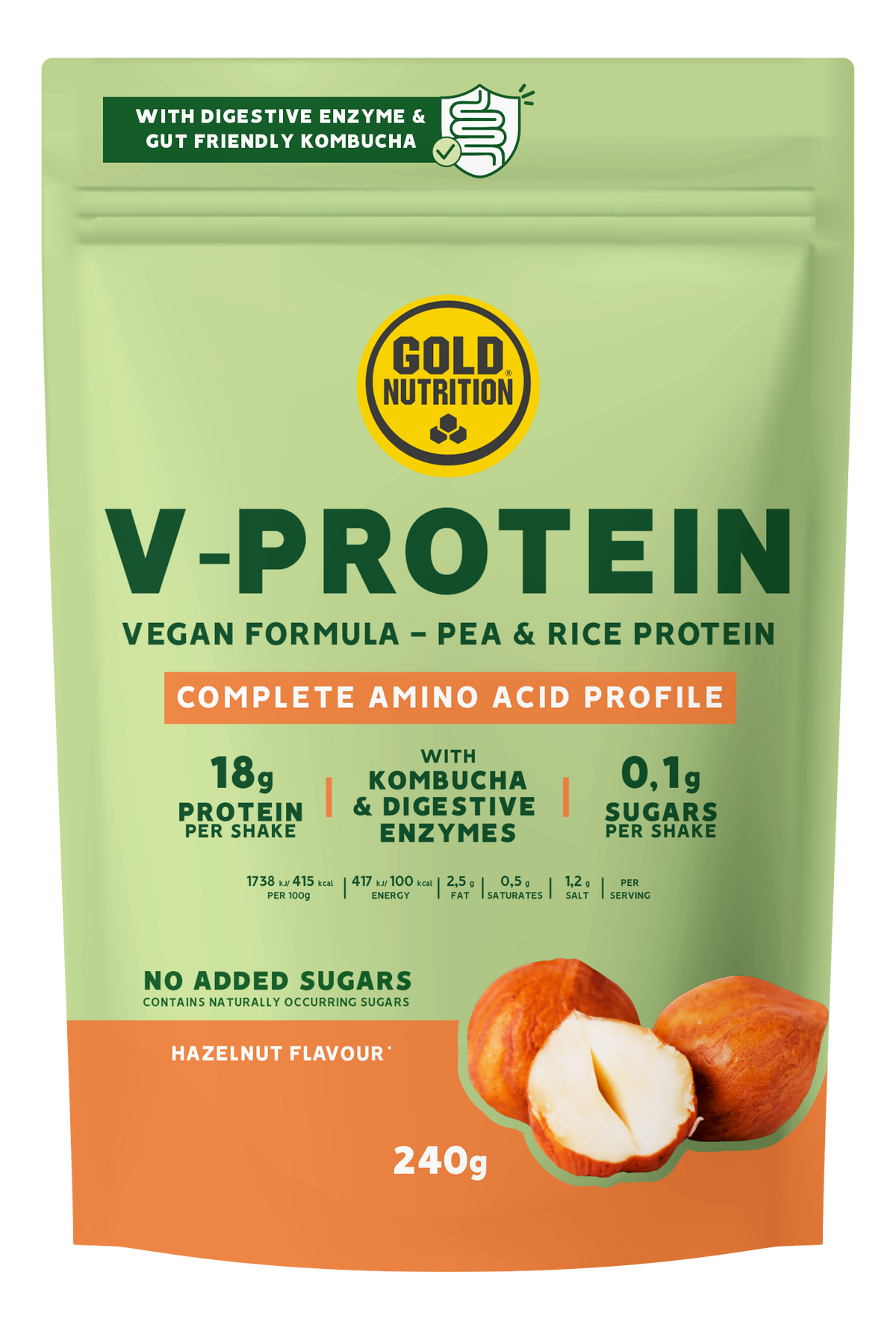V-Protein Avellana · Gold Nutrition · 240 gramos