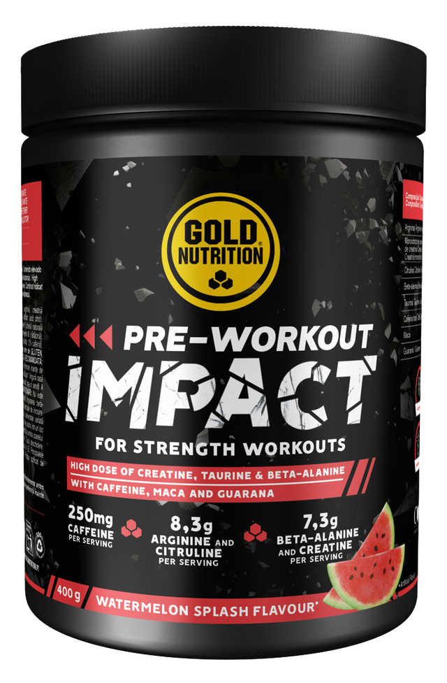 Pre-Workout Impact Sandía · Gold Nutrition · 400 gramos