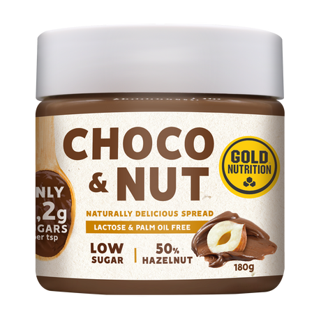 Choco&Nut Low Sugar Spread · Gold Nutrition · 180 gramos