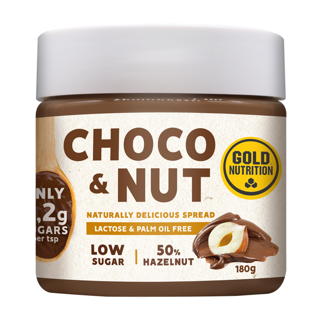 Choco&Nut Low Sugar Spread · Gold Nutrition · 180 gramos