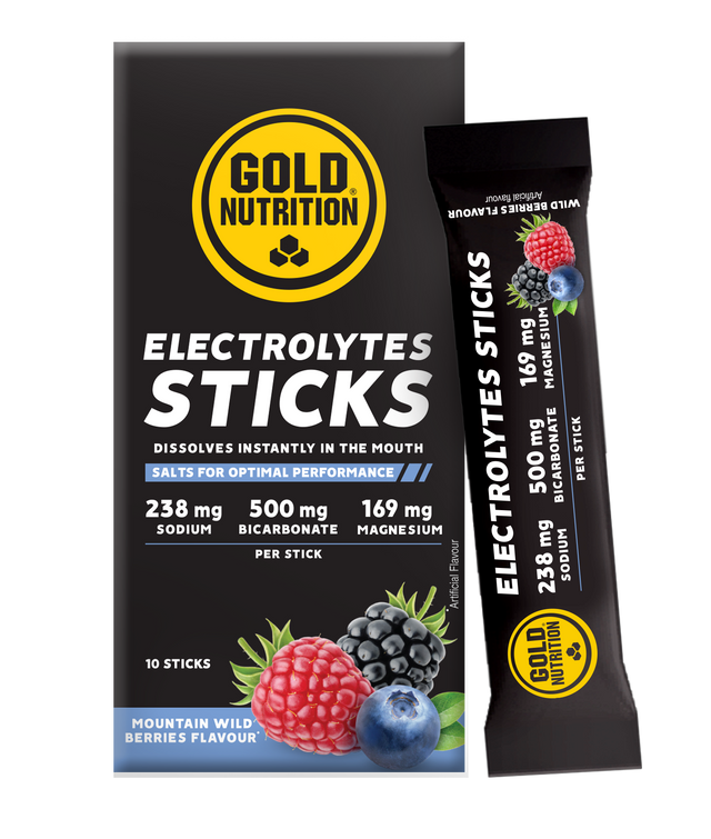 Electrolytes Sticks Frutos del Bosque · Gold Nutrition · 10 sobres