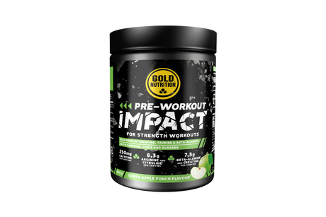 Pre-Workout Impact Manzana Verde · Gold Nutrition · 400 gramos