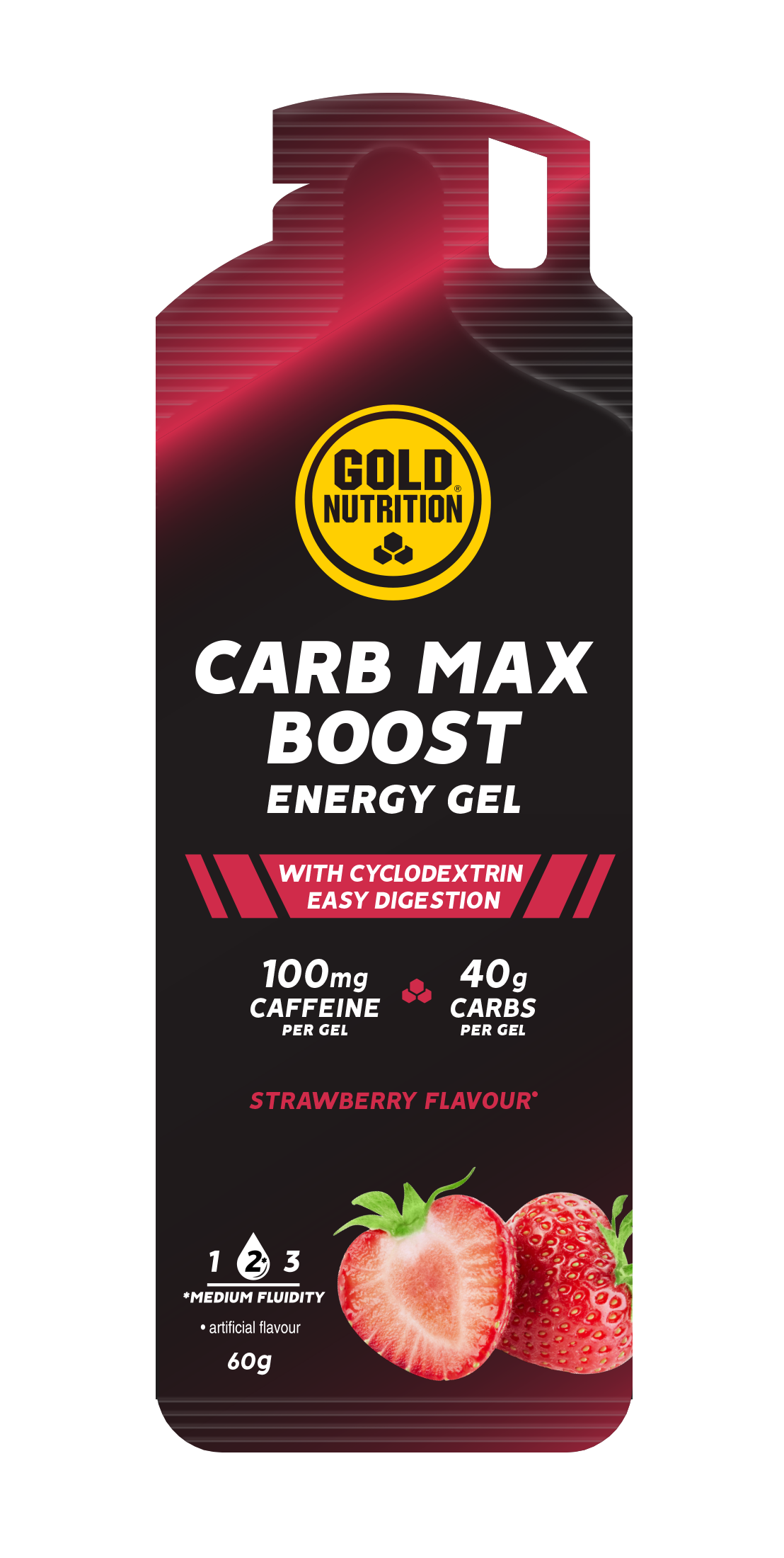 Carb Max Energy Gel Fresa · Gold Nutrition · 60 gramos