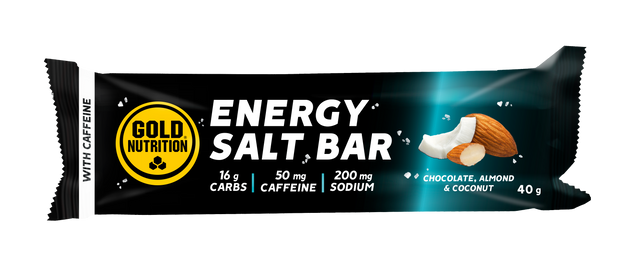 Endurance Salt Bar Chocolate, Almendra y Coco · Gold Nutrition · 40 gramos