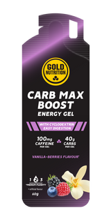 Carb Max Energy Gel Vainilla y Frutos Rojos · Gold Nutrition · 60 gramos
