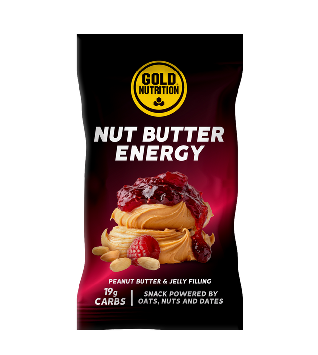 Nut Butter Energy Snack Crema de Cacahuete y Mermelada · Gold Nutrition · 40 gramos