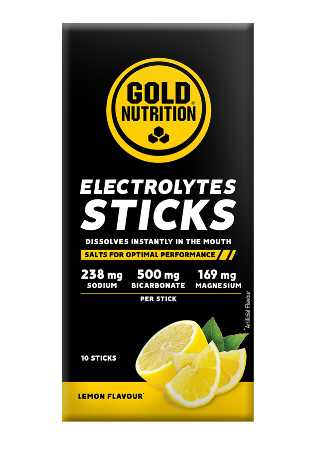Electrolytes Sticks Limón · Gold Nutrition · 10 sobres