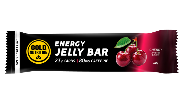 Jelly Bar Caffeine Cereza · Gold Nutrition · 30 gramos