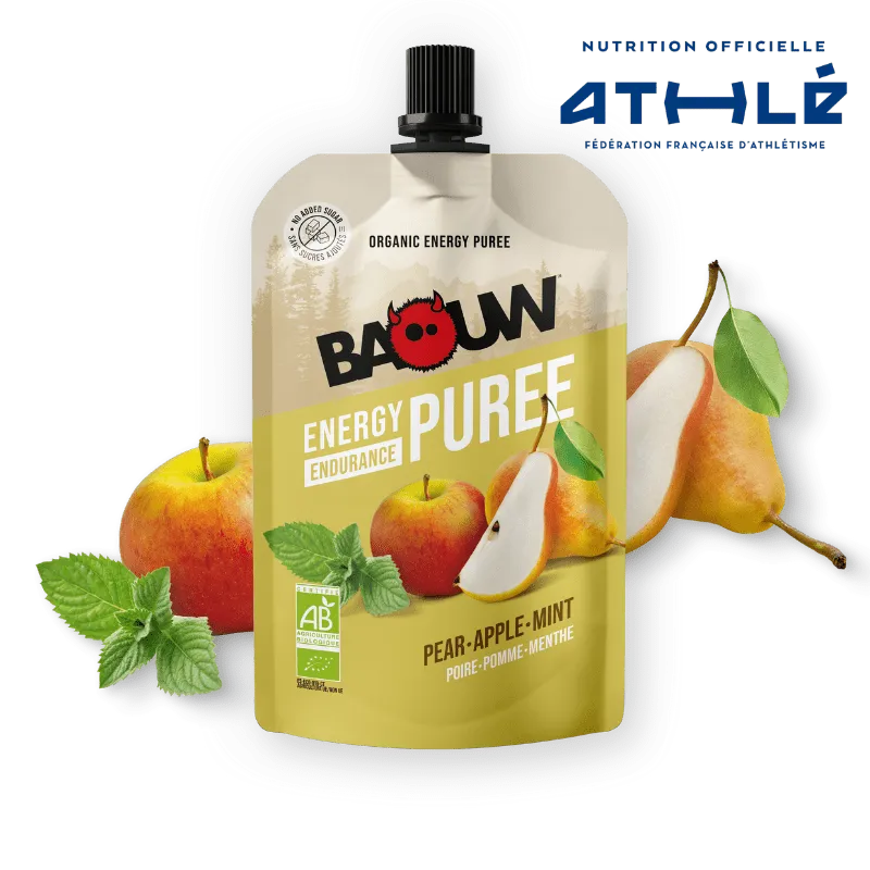 Compota Energética Pera Manzana Menta Baouw