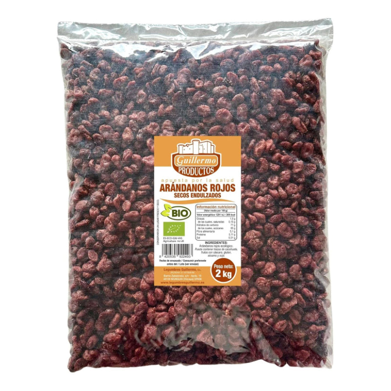 Arándanos Rojos Secos Endulzados Bio · Guillermo · 2 kg