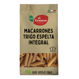 Macarrones de Trigo Espelta Integral · El Granero Integral · 500 gramos