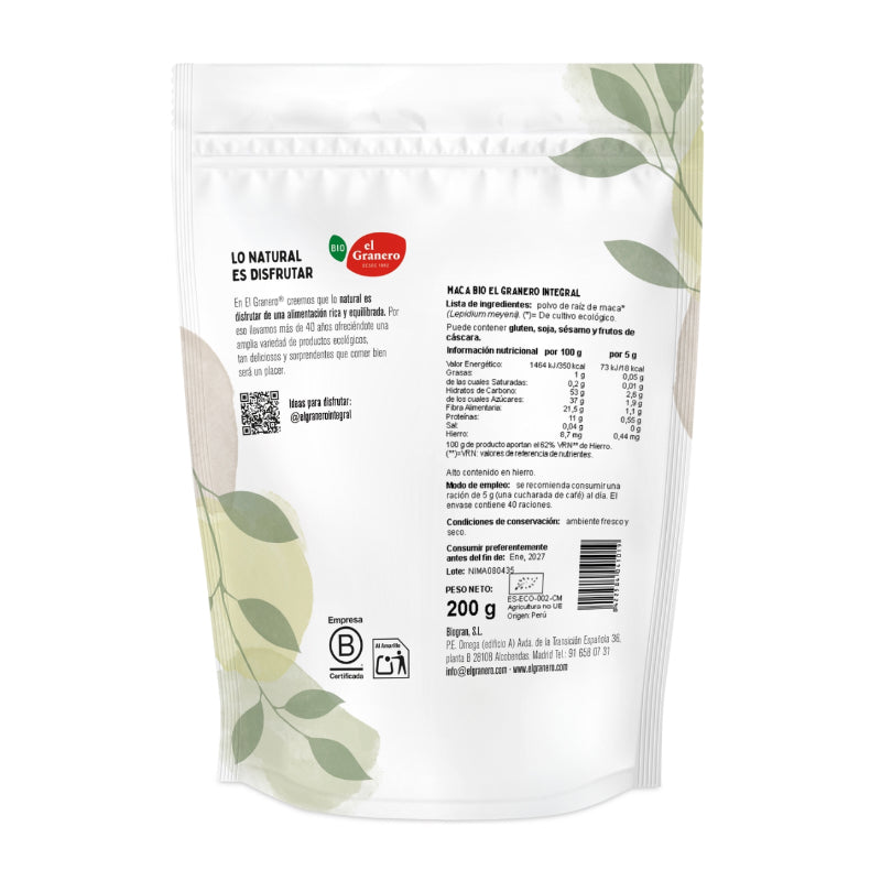 Maca · El Granero Integral · 200 gramos