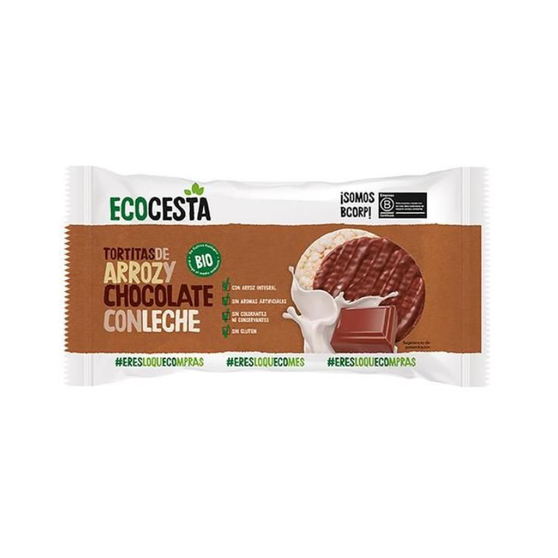 Tortitas de Arroz Integral y Chocolate con Leche Bio · Ecocesta · 100 gramos