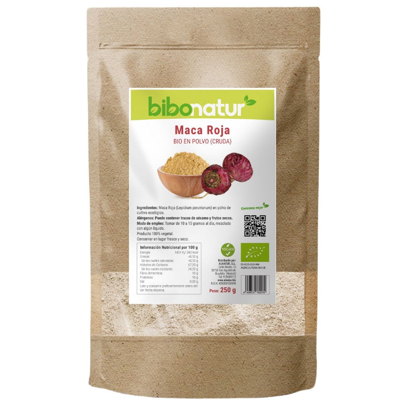 Maca Roja en Polvo Bio · Bibonatur · 250 gramos