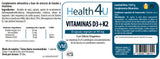 Vitamina D3 + K2 · Health4U · 30 cápsulas