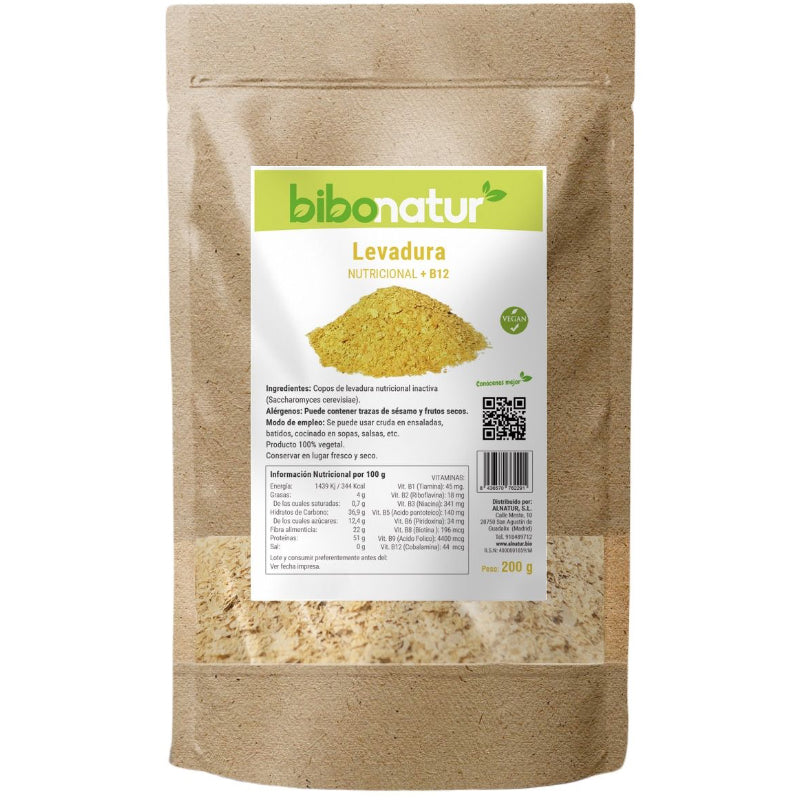 Levadura Nutricional + B12 · Bibonatur · 200 gramos
