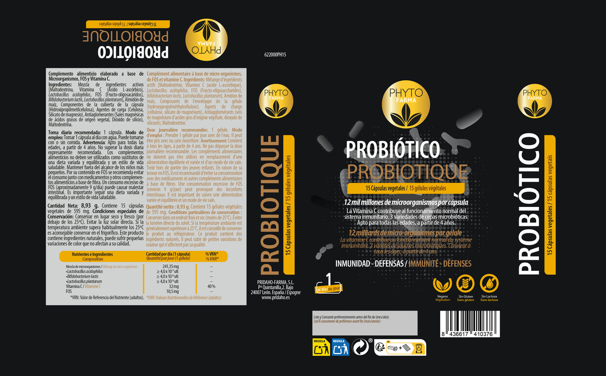 Probiótico · Phytofarma · 15 cápsulas