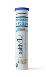 Magnesio + Potasio · Health4U · 20 comprimidos efervescentes
