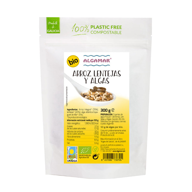 Arroz, Lentejas y Algas · Algamar · 300 gramos