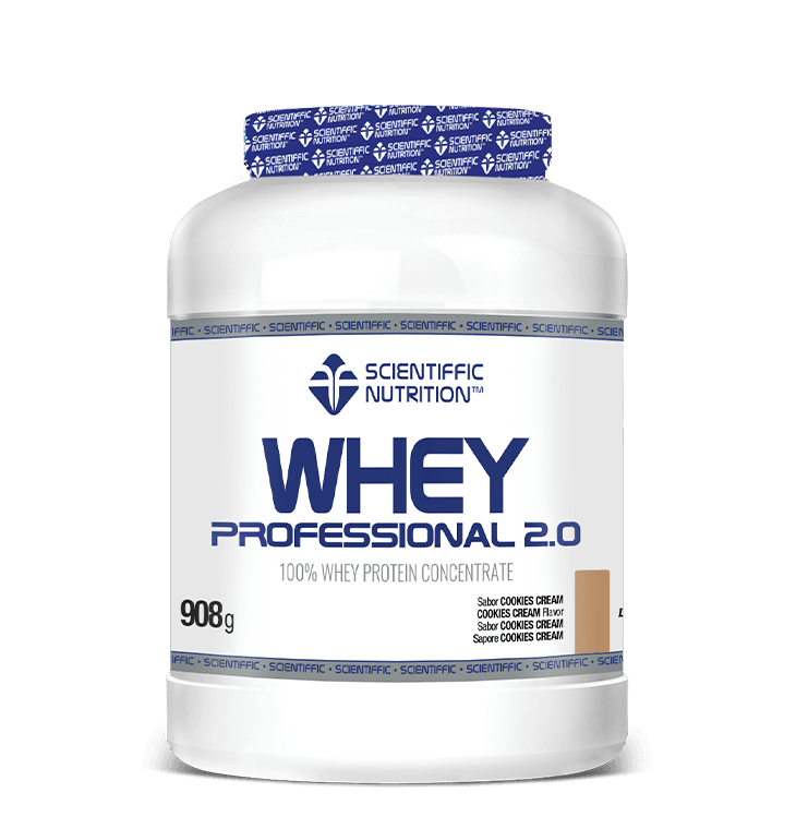 Whey Professional 2.0 Whey Protein: Sabor Cookies Cream · Scientiffic Nutrition · 908 gramos