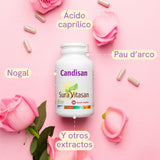 Candisan · Sura Vitasan · 90 cápsulas — infografía