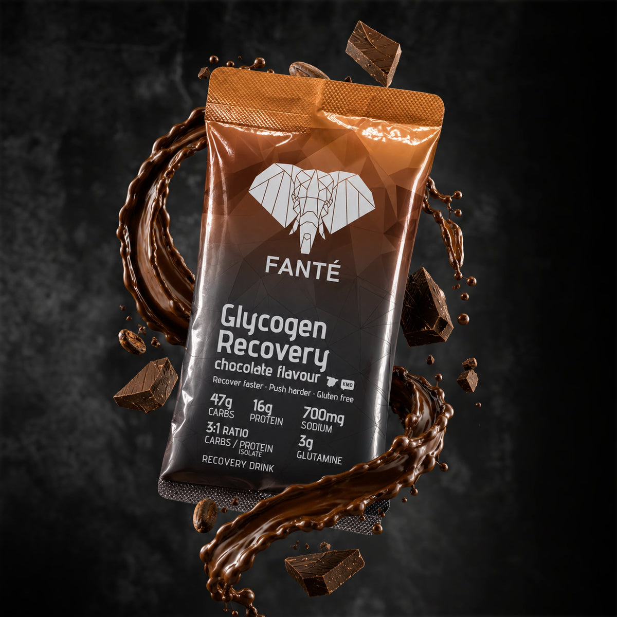 Glycogen Recovery Drink Monodosis Cacao · Fanté · 70 gramos