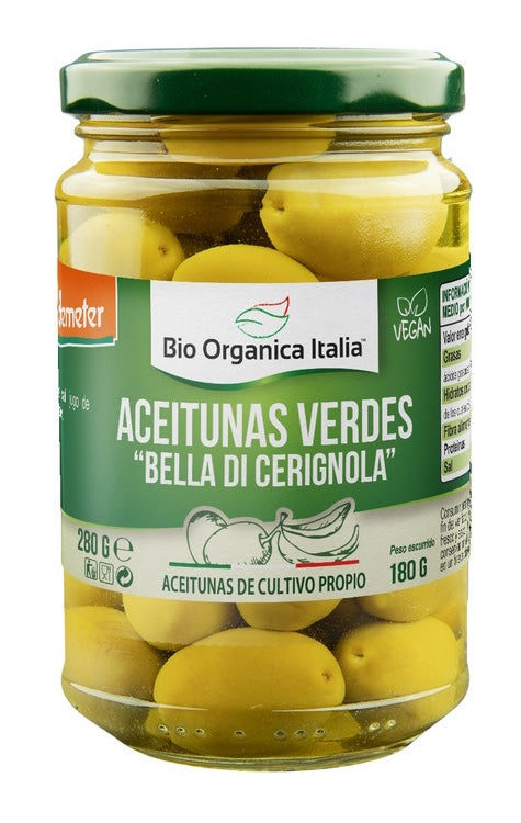 Aceitunas Verdes Gigantes · Bio Organica Italia · 280 gramos
