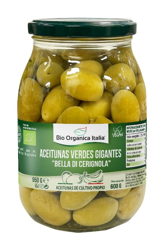 Aceitunas Verdes Gigantes · Bio Organica Italia · 950 gramos