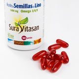 Aceite de Semillas de Lino · Sura Vitasan — detalle perlas