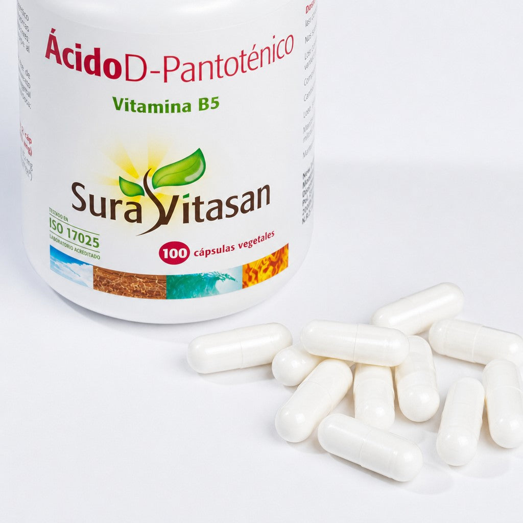 Ácido D-Pantoténico · Sura Vitasan — detalle cápsulas