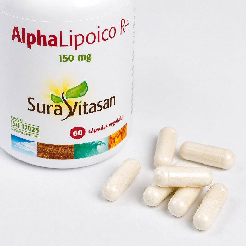 Alpha Lipoico R+ · Sura Vitasan — detalle cápsulas