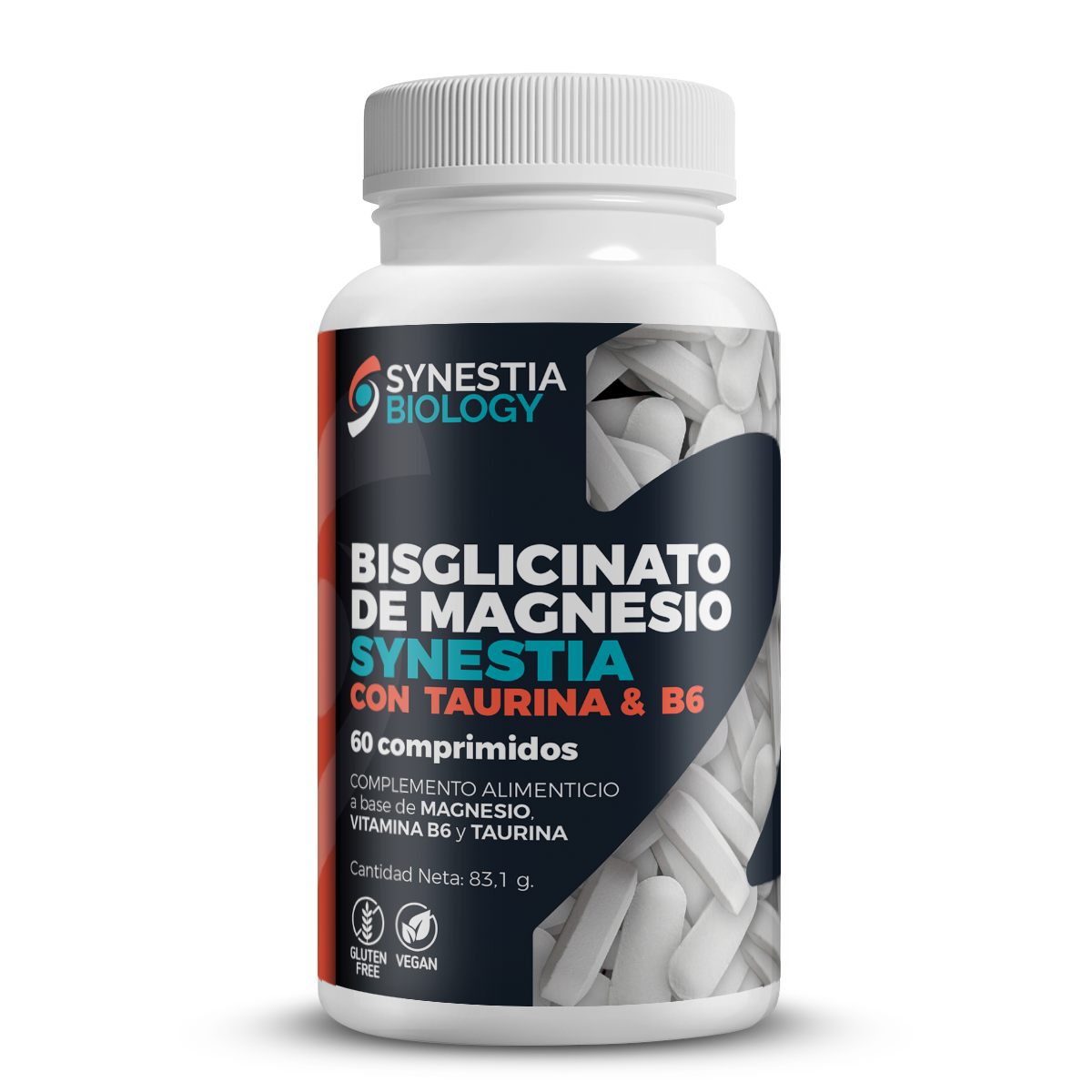 Bisglicinato de Magnesio · Synestia Biology · 60 comprimidos