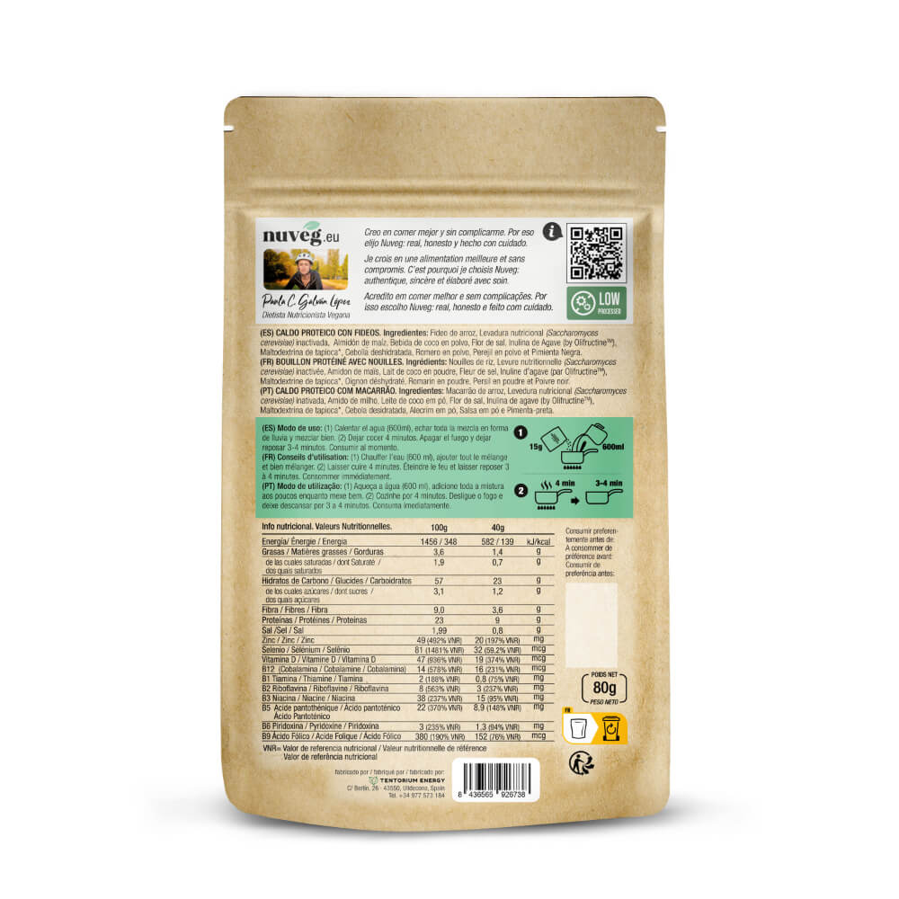 Caldo Proteico con Fideos · Nuveg · 80 gramos