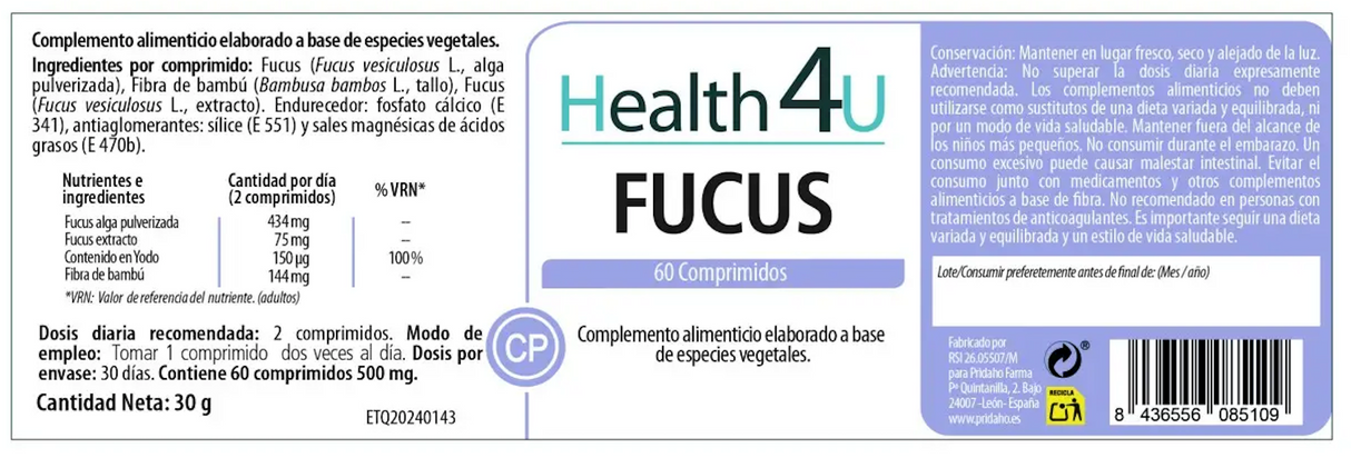 Fucus · Health4U · 60 comprimidos