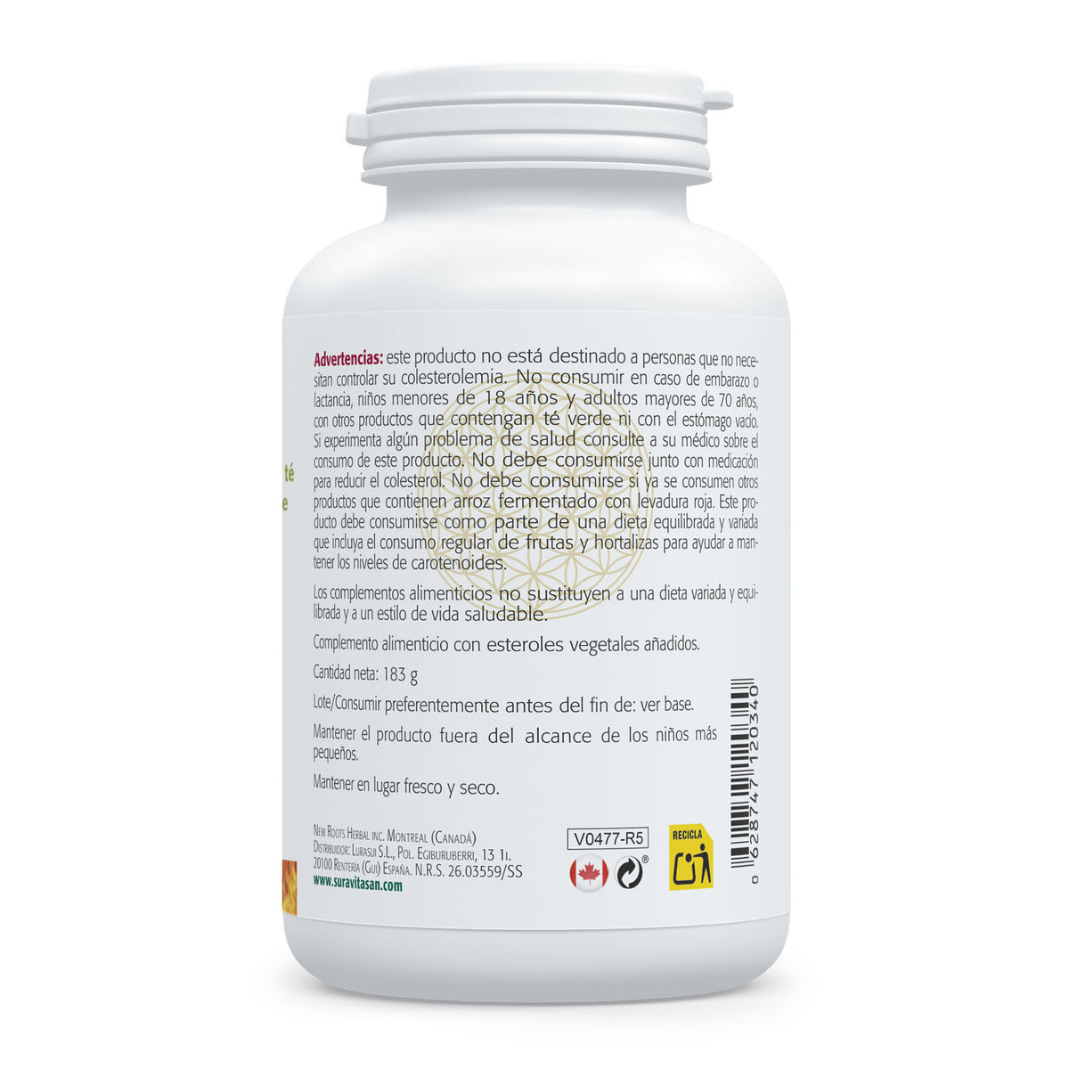 Colesterin · Sura Vitasan — información nutricional