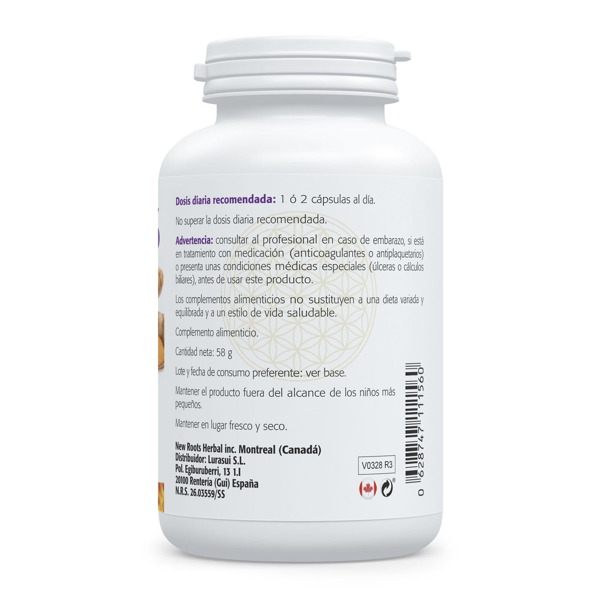 Cúrcuma 95 · Sura Vitasan — composición nutricional