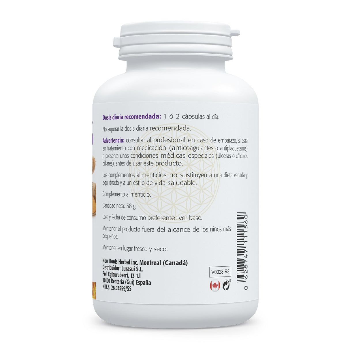 Cúrcuma 95 · Sura Vitasan · 30 cápsulas — composición nutricional