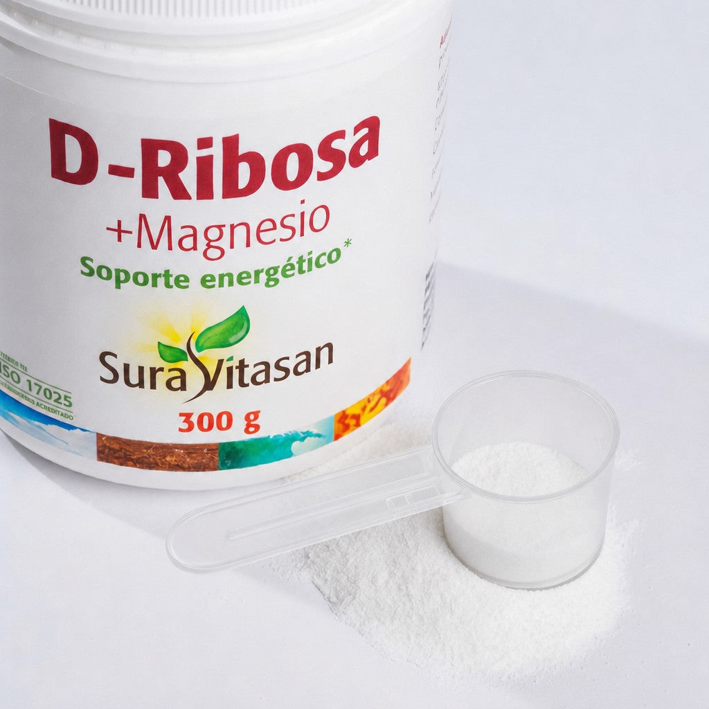 D-Ribosa + Magnesio · Sura Vitasan — detalle envase