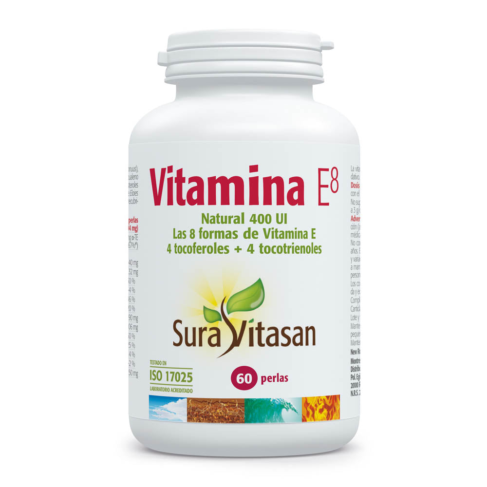 Vitamina E8 400 UI con Tocoferoles · Sura Vitasan · 60 perlas