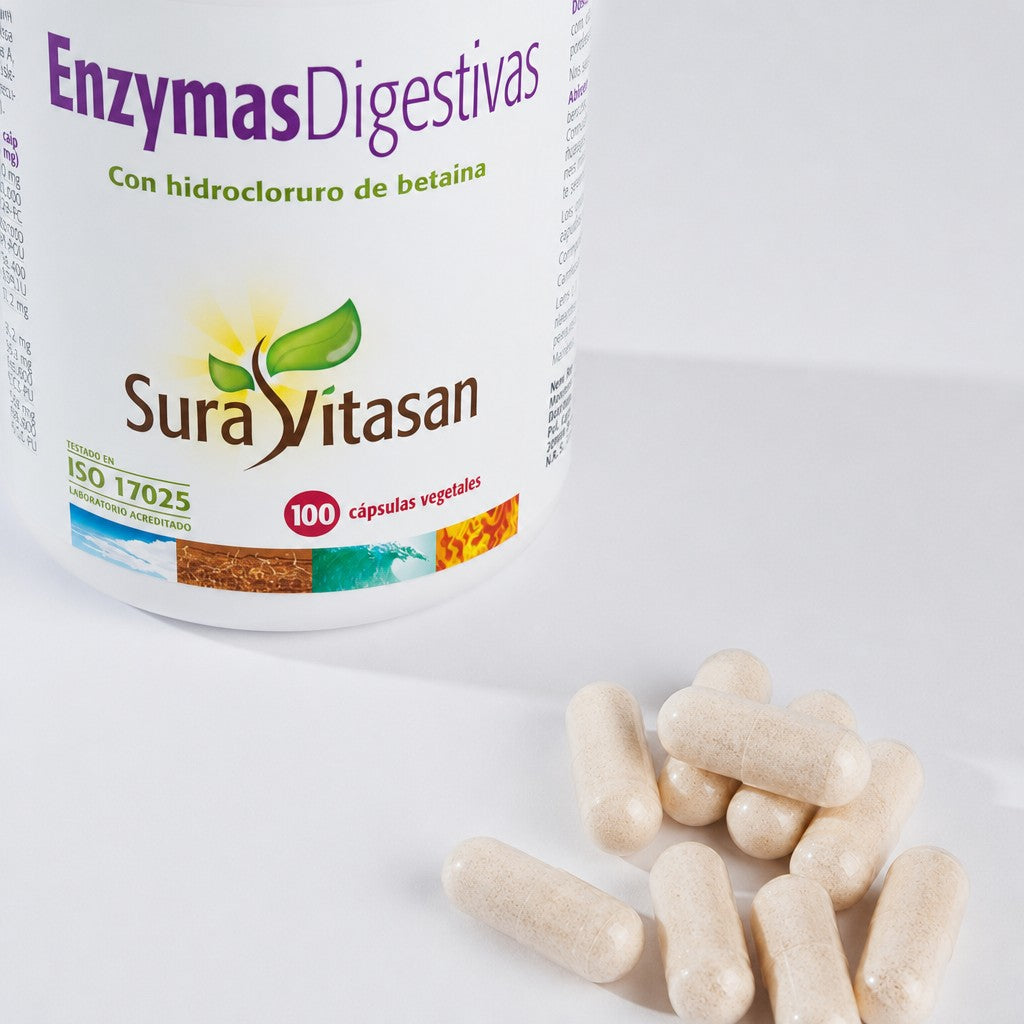 Enzymas Digestivas · Sura Vitasan — detalle cápsulas