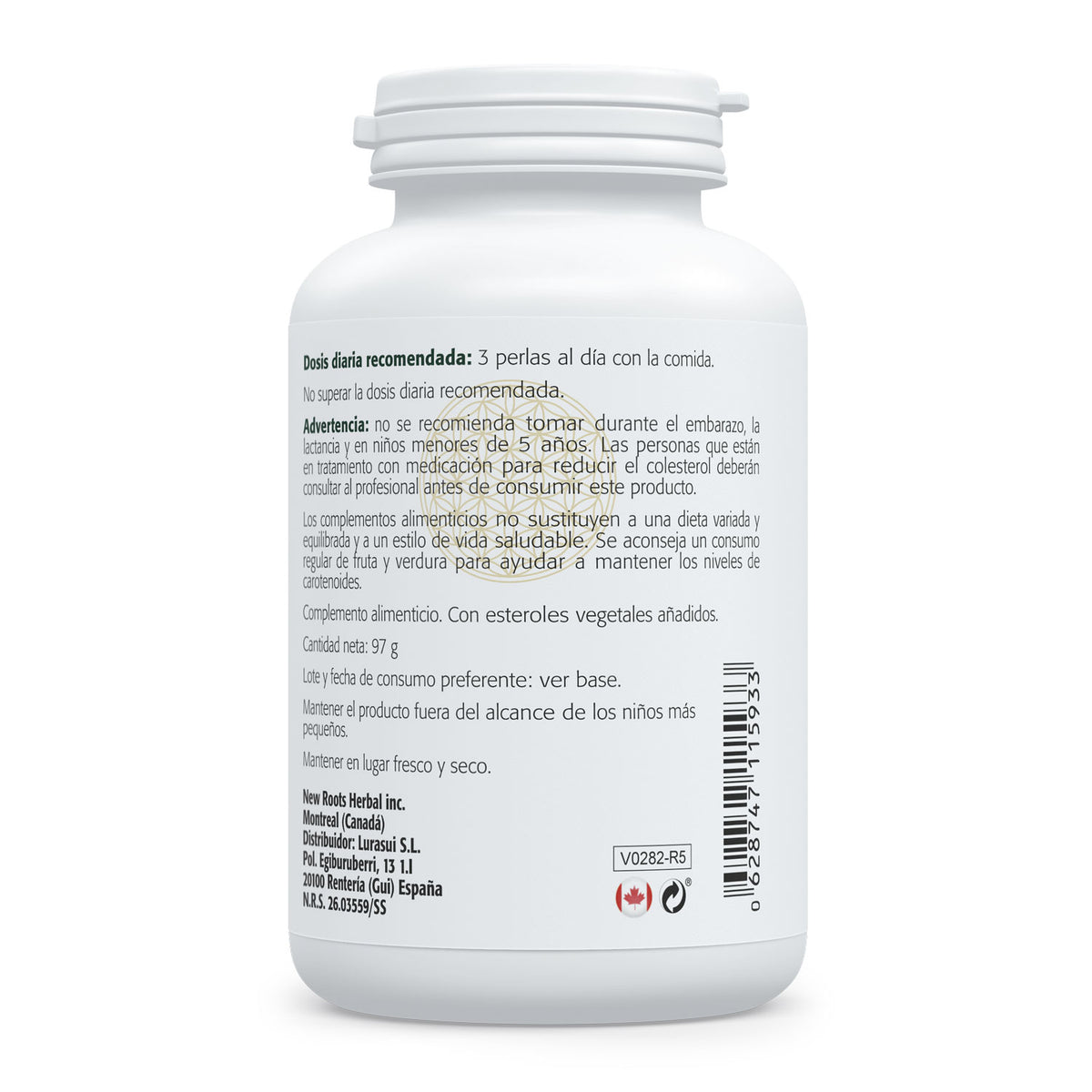 Esteroles & Esterolines · Sura Vitasan — información nutricional
