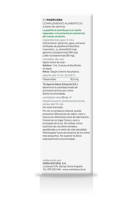 Extracto de Natural de Pasiflora · Soria Natural · 50 ml