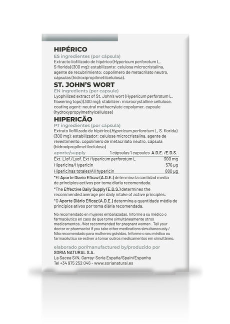 Hipérico · Soria Natural · 30 cápsulas
