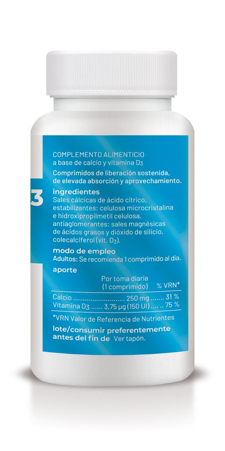 Calcio con Vitamina D3 - Liberación Sostenida · Soria Natural · 60 comprimidos - 2