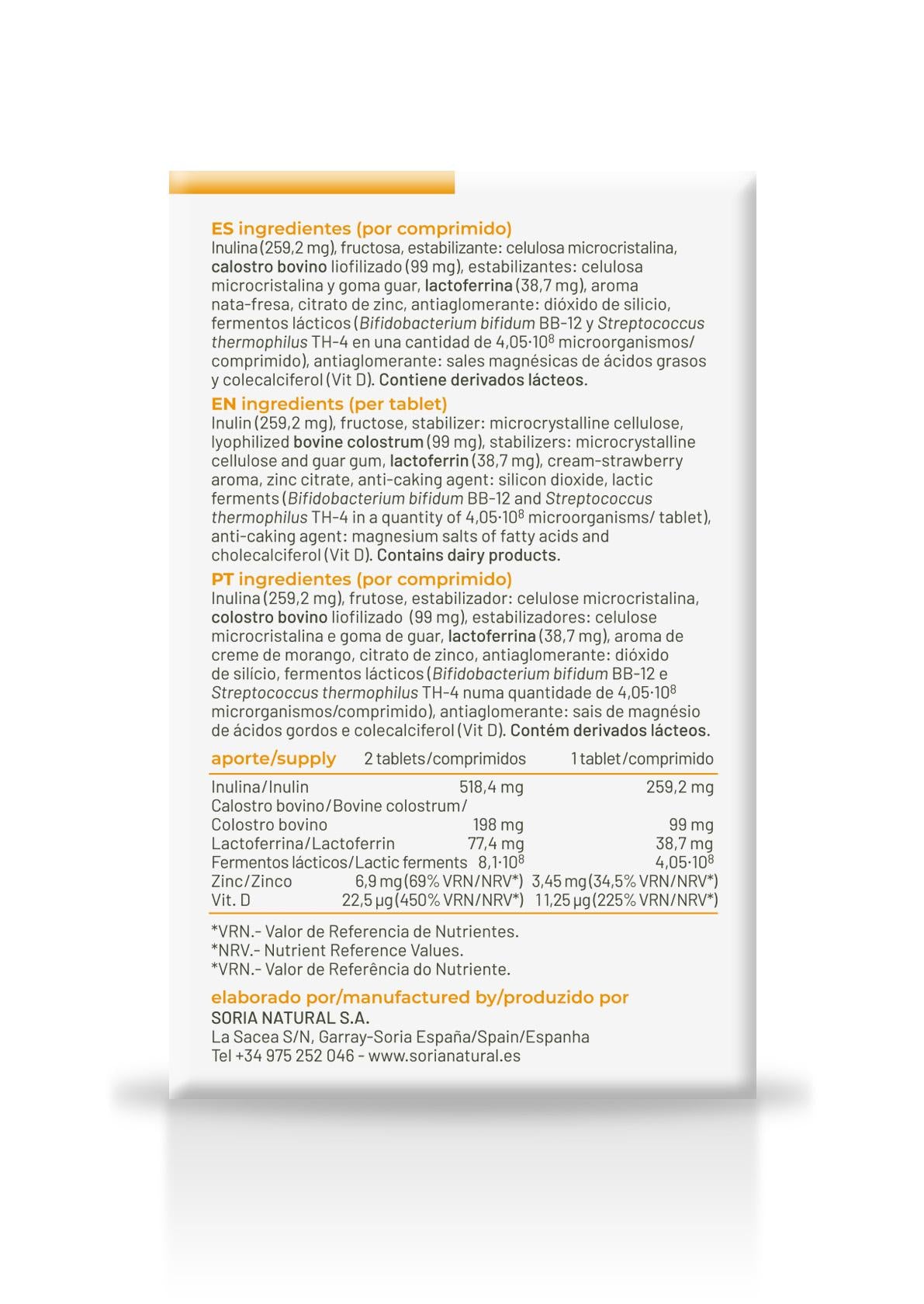 Inmuneo Lactoferrina · Soria Natural · 36 comprimidos