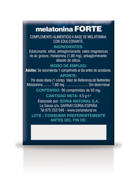 Melatonina Forte · Soria Natural · 90 comprimidos