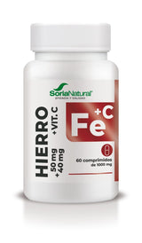 Hierro con Vitamina C - Liberación Sostenida · Soria Natural · 60 comprimidos