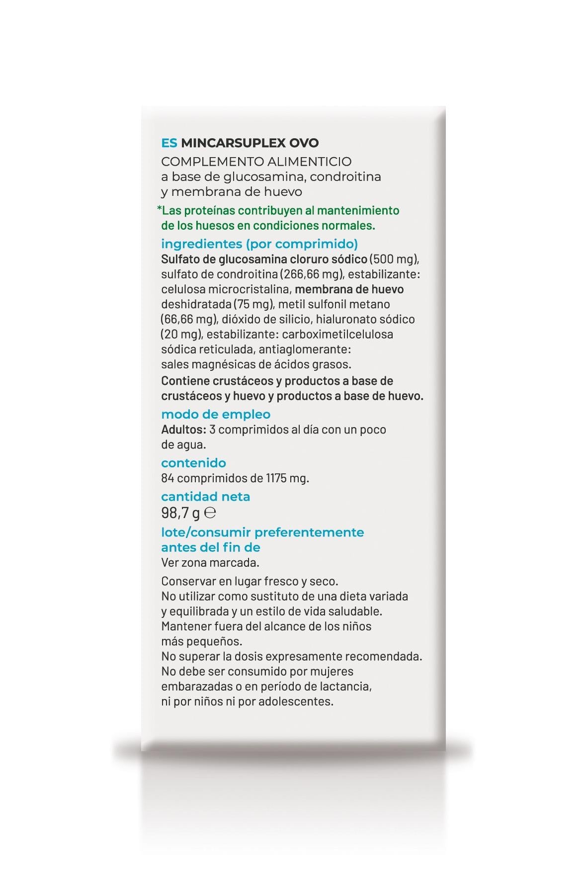 Mincarsuplex OVO · Soria Natural · 84 comprimidos